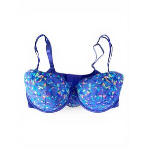 Savage Fenty Steamy Floral Padded Balconette Purple Romance Bloom Lace Bra 36DDD